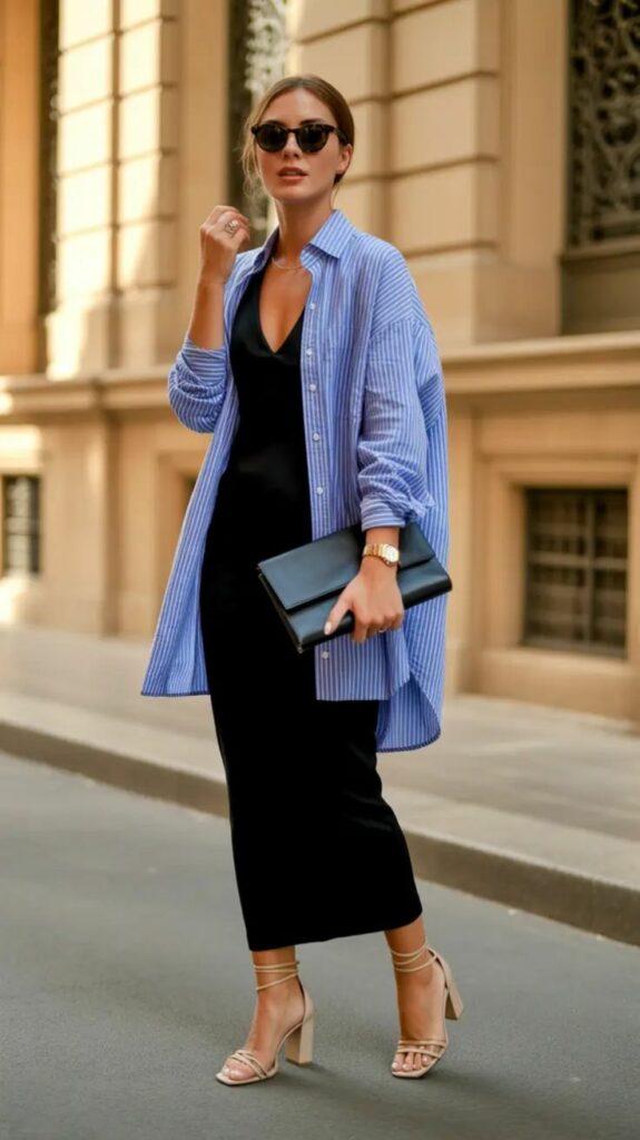 oversized button-up shirts as cardigan