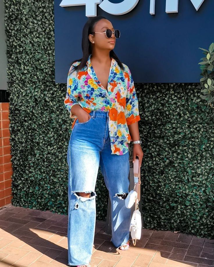 Colorful Printed button-up shirts