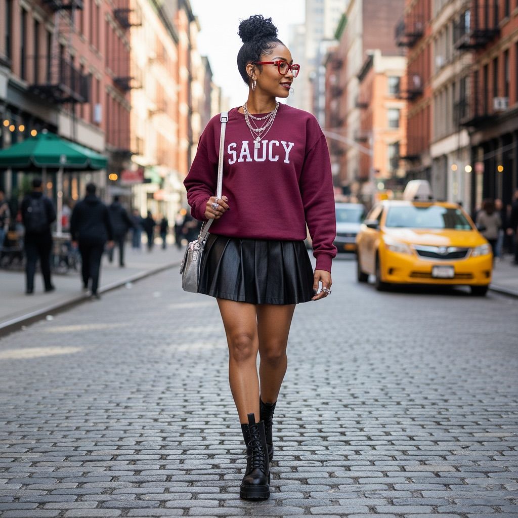 black pleated skirts