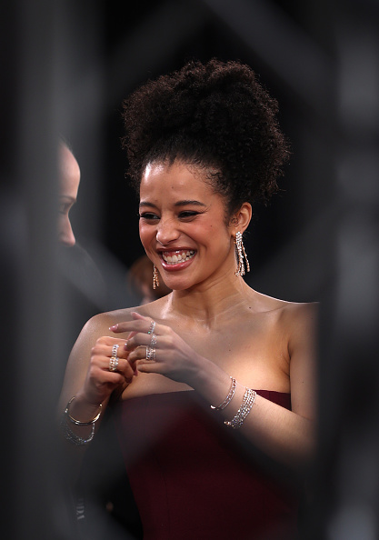 Chase Infiniti in Louis Vuitton Mermaid Couture Gown at the 2026 EE BAFTA Film Awards