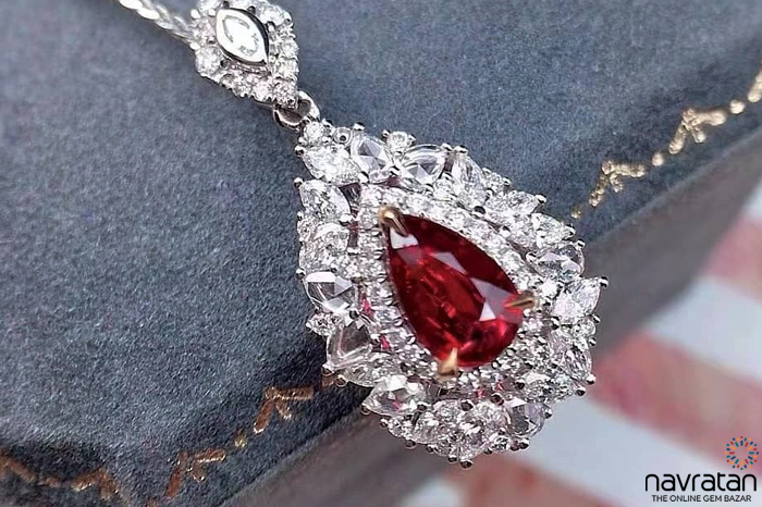 ruby stone pendant necklace