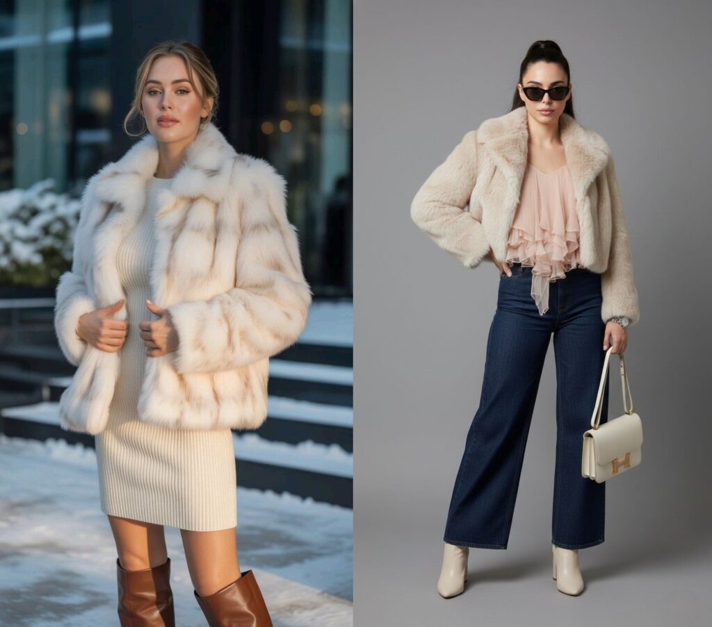 Faux fur coats