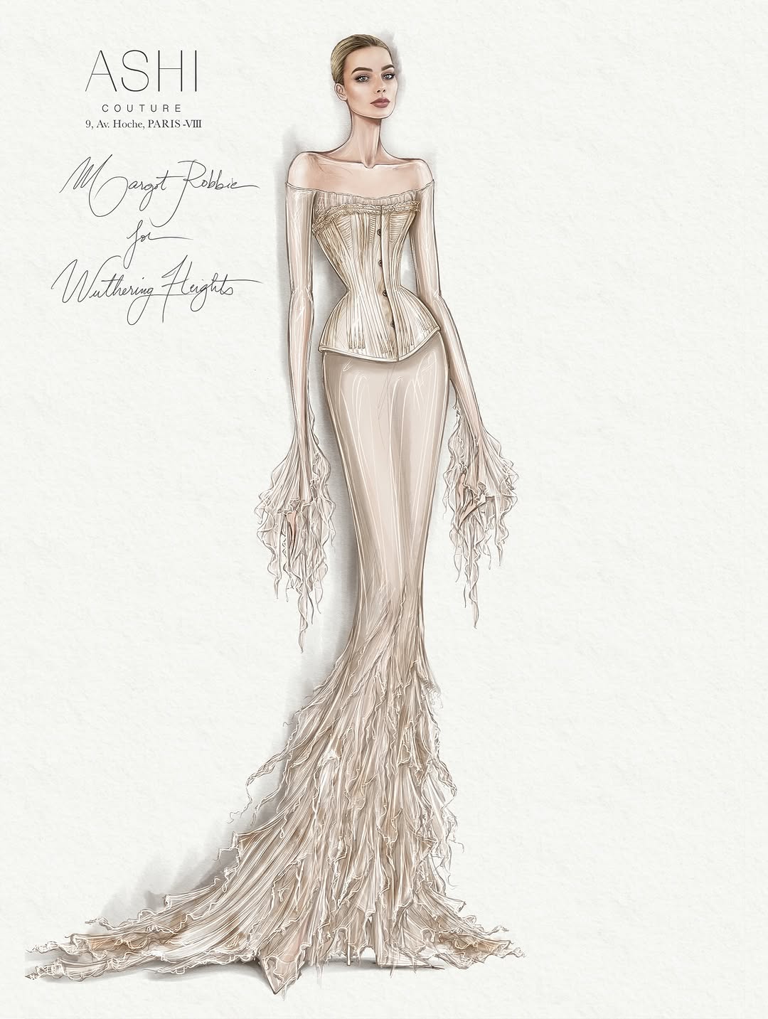 Margot Robbie Dress Sketch