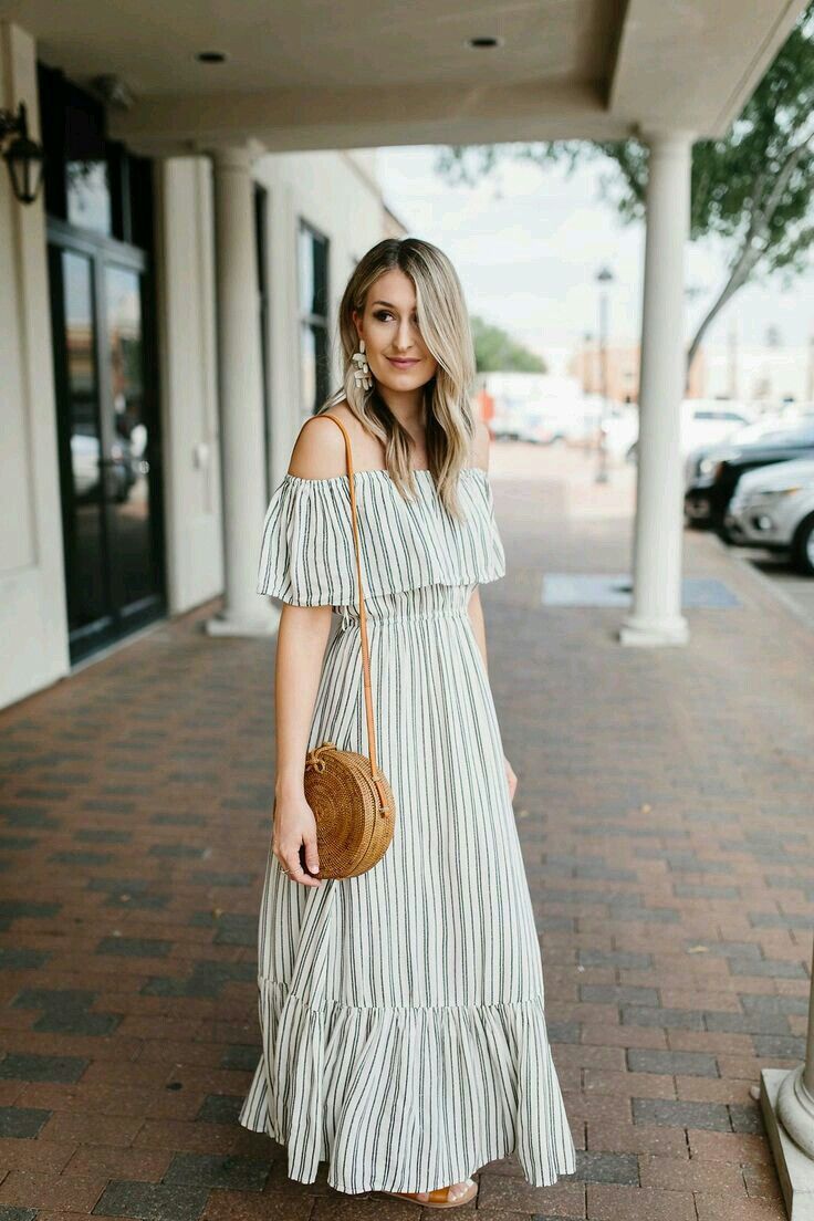 off-shoulder maxi dress