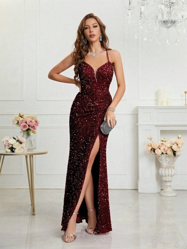 Sequined Luxury Evening Dress