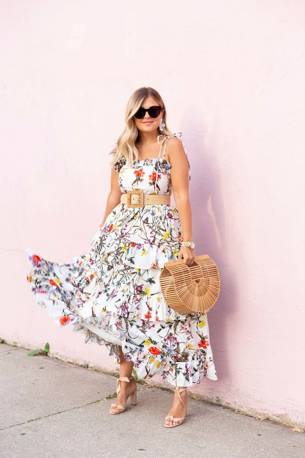 Boho chic ruffle maxi dress