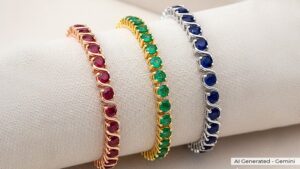 3 different colored tennis bracelets