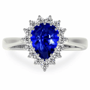 tear dropsapphire ring