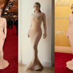 Chase Infiniti in Louis Vuitton Crystal Gown at Actor Awards Red Carpet.