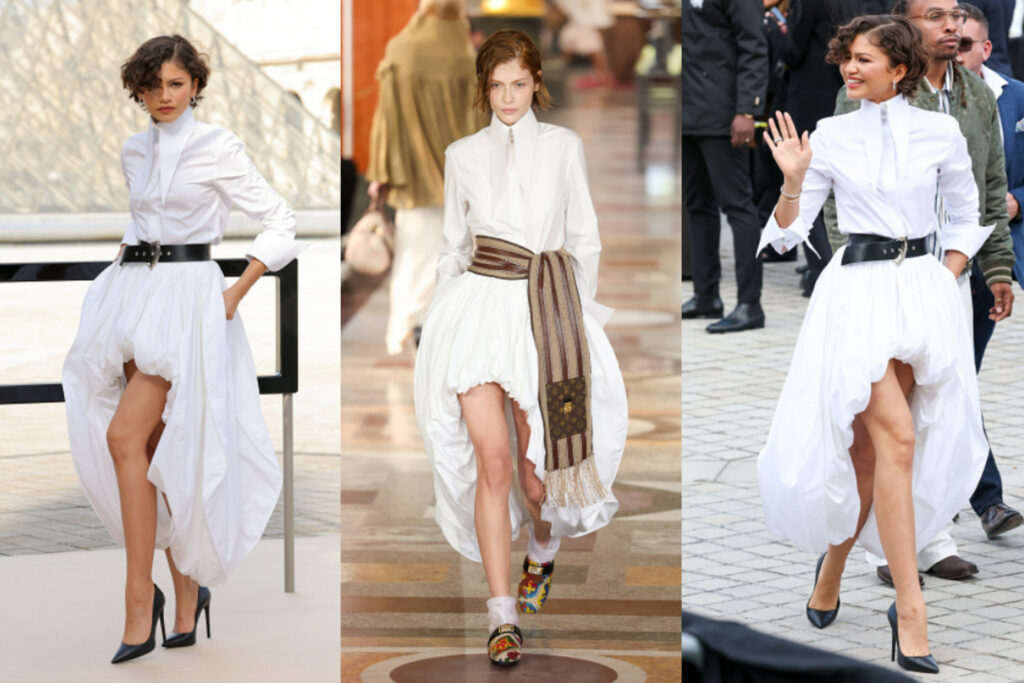 Zendaya Takes Paris Fashion Week by Storm in a Collared Shirt and Asymmetrical Balloon Skirt at Louis Vuitton Fall/Winter 2026-2027!