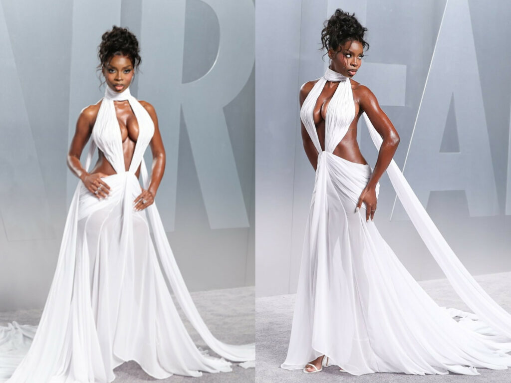 Olandria Carthen Stuns in a Seductive Pajtim Raci Atelier Cutout Dress at the 2026 Vanity Fair Oscar Party