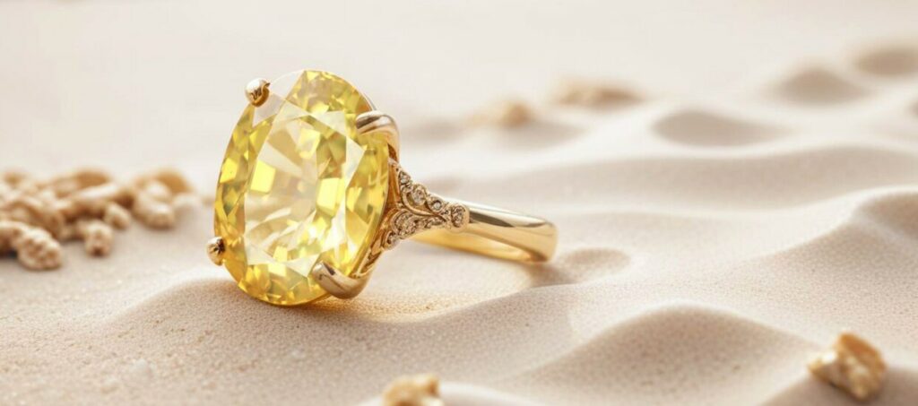 Radiant Yellow Sapphire Ring in Gold