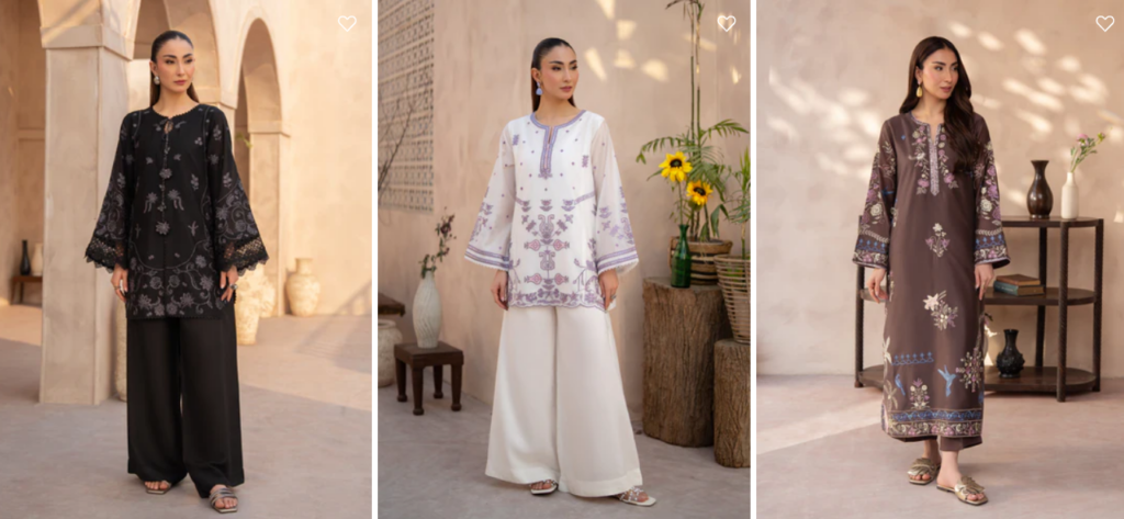  black white and purple Stitched Branded Dresses in Pakistan 