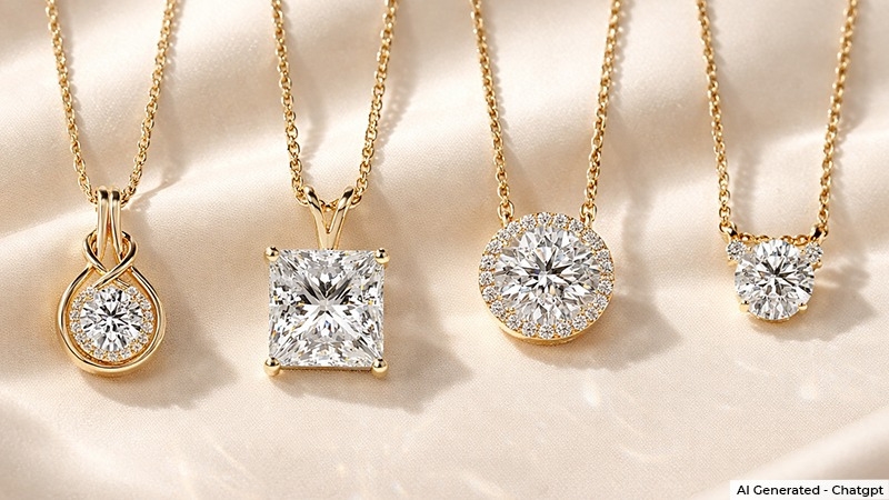 Necklaces with diamond pendants