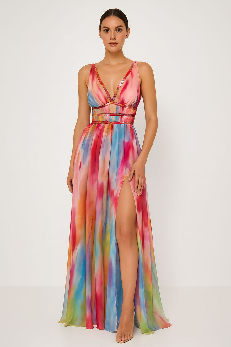 Rainbow maxi dress