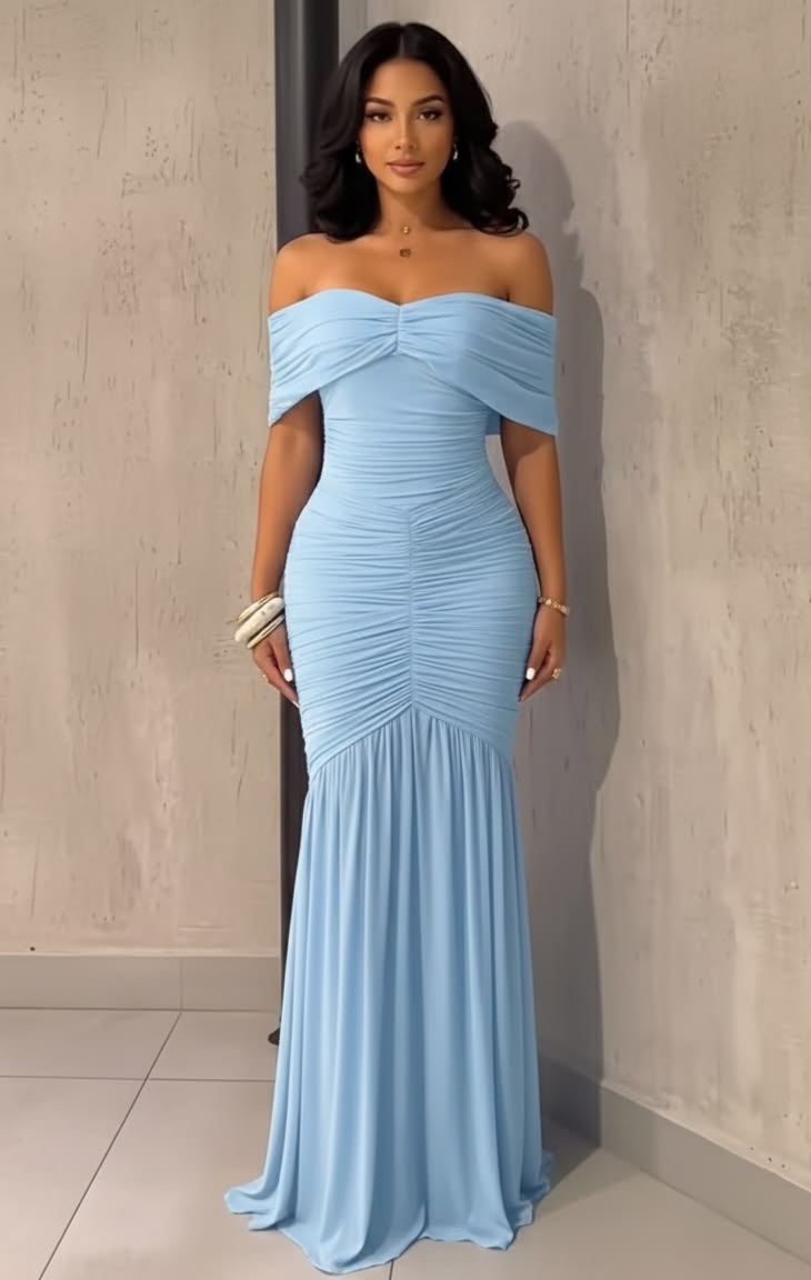 Glacier Blue Sculpted Dresses 2