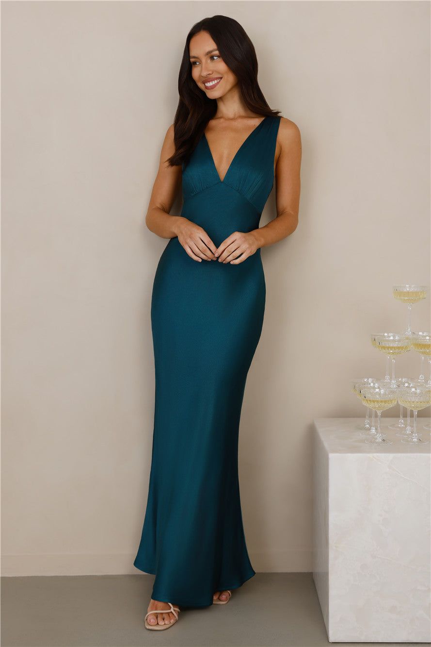 Deep Teal satin dress