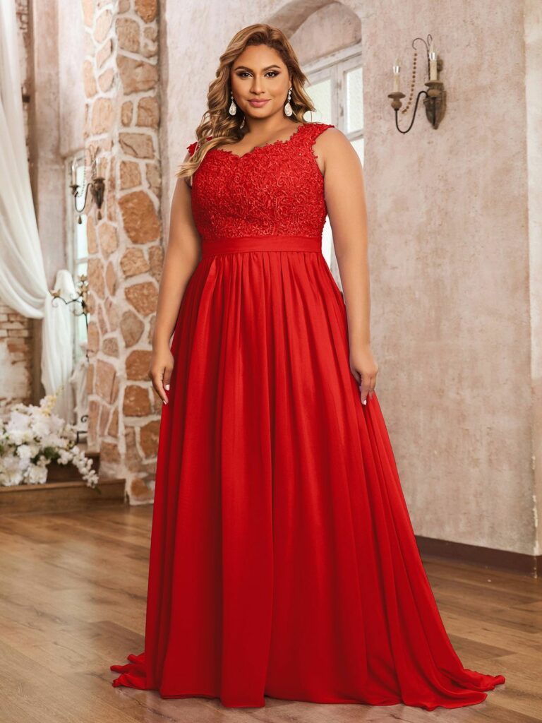 Red long gown