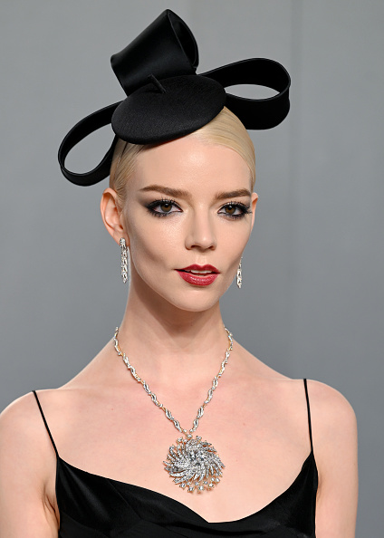Anya Taylor-Joy attended the 2026 Vanity Fair Oscar Party on Sunday, March 15, 2026, sporting a vintage John Galliano bodysuit and a Tiffany & Co. Taking Flight necklace.