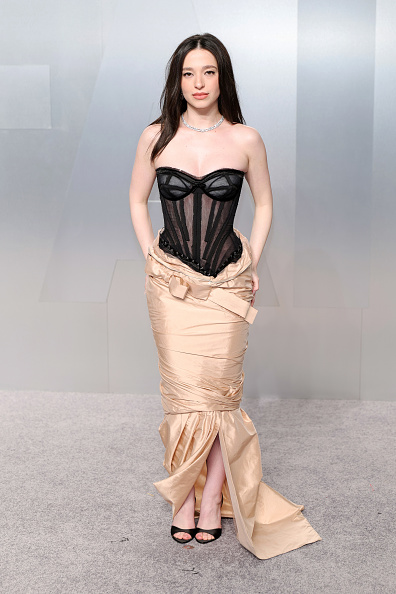 Mikey Madison completed her look with the same Giuseppe Zanotti Lilibeth ankle-strap satin slingback sandals