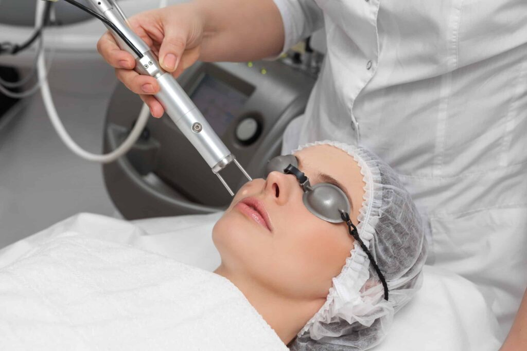 woman getting Laser skin treatments
