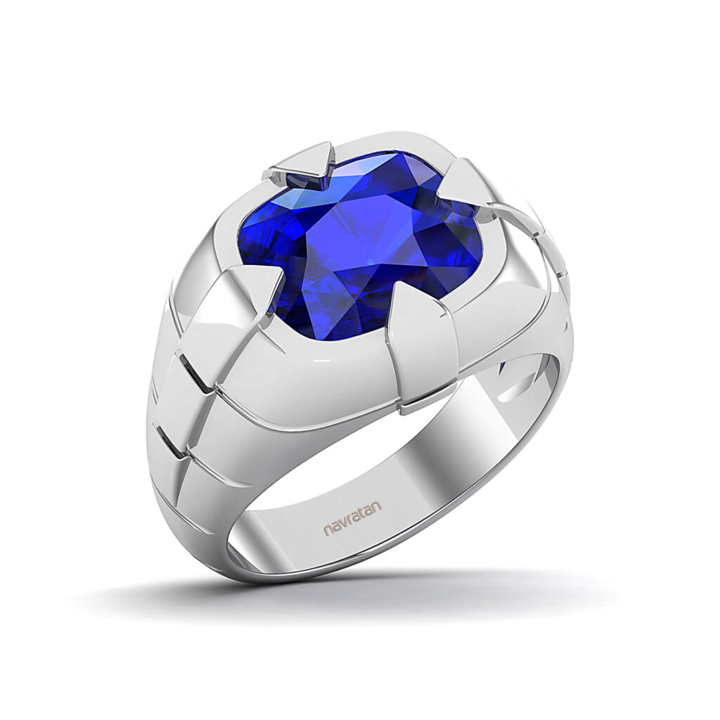 neelam stone ring for men