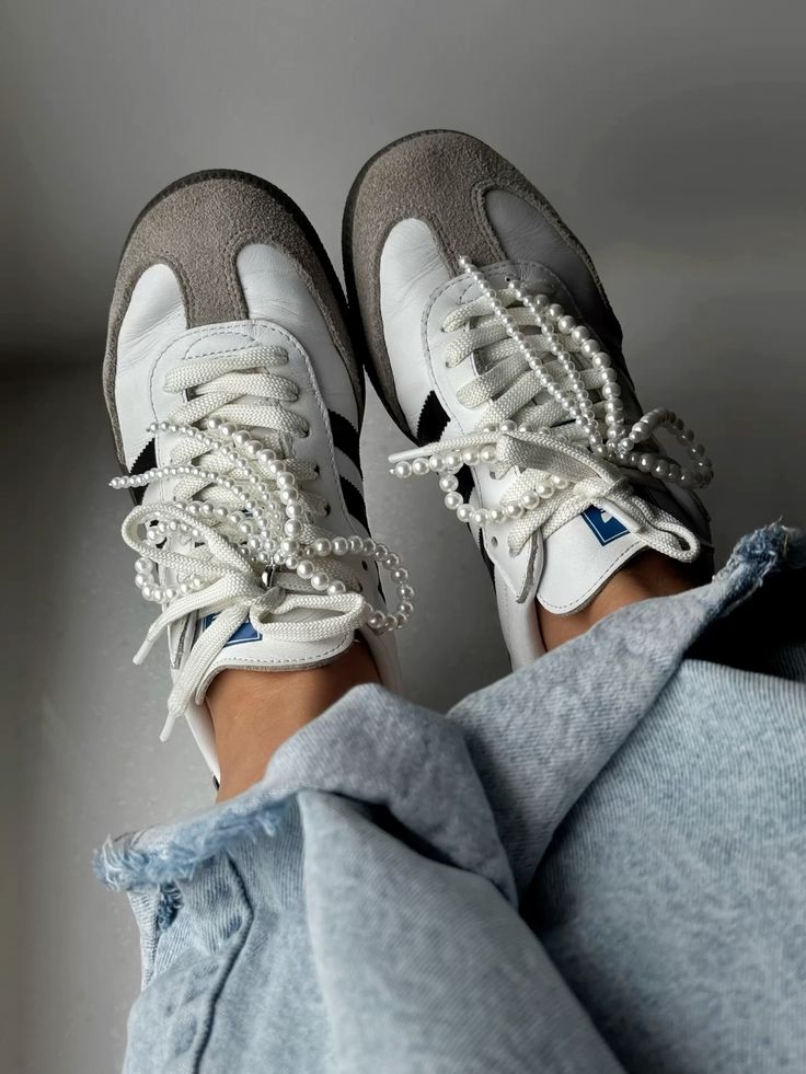 adidas samba sneakers with pearls
