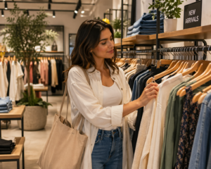 model shopping for fashion brands