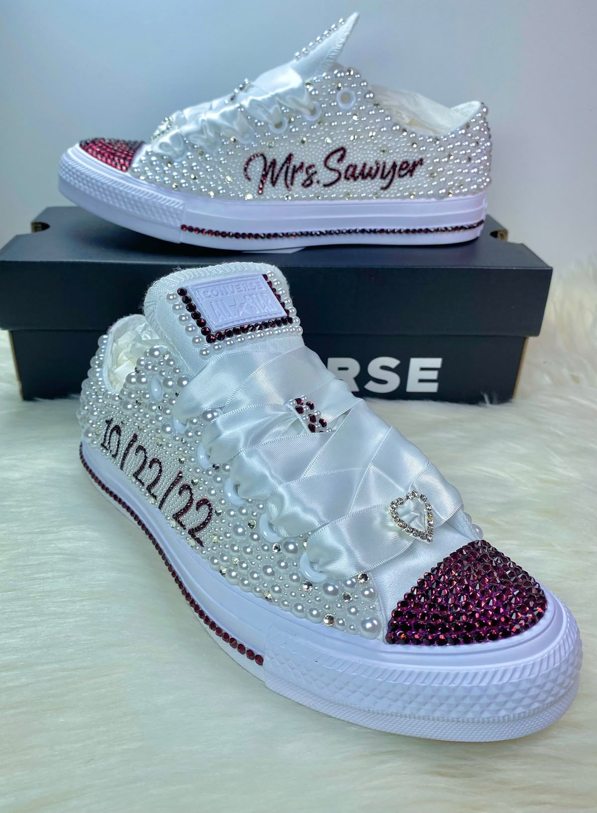 Bridal Basic Sneakers with rhinestones