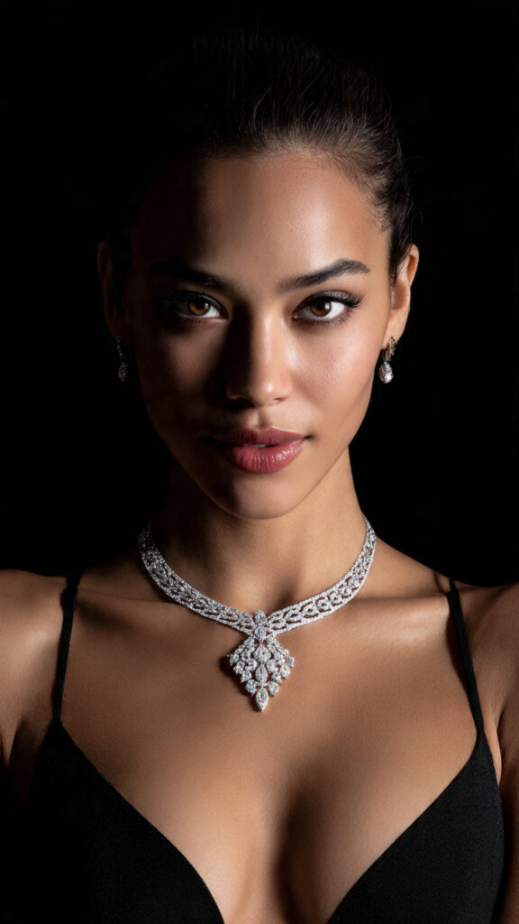 Model wearinga  diamond necklace set