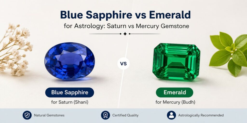 Blue Sapphire vs Emerald for Astrology Saturn vs Mercury Gemstone