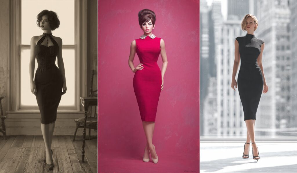 3 Eras of the pencil dress