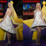 Anya Taylor-Joy in Dior Haute Couture strapless bell-shaped mini dress at “The Super Mario Galaxy Movie” Kyoto Premiere