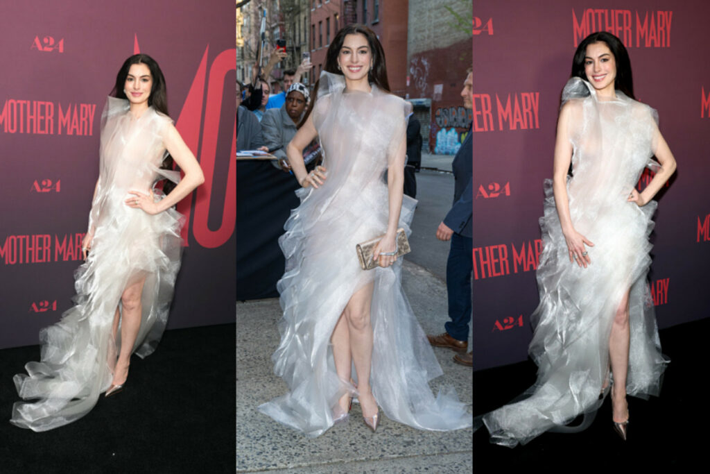 Anne Hathaway Wows in a Custom Lever Couture at the "Mother Mary" New York Special Screening!