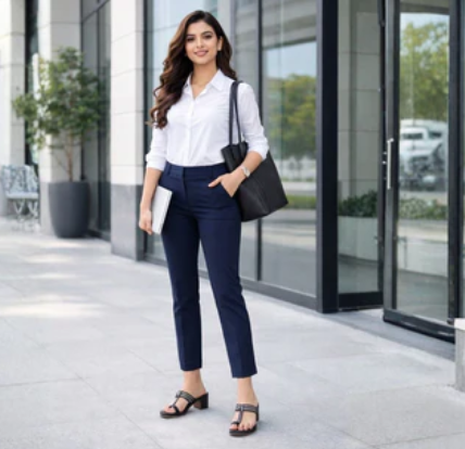 Cover model wearing Indian footwear