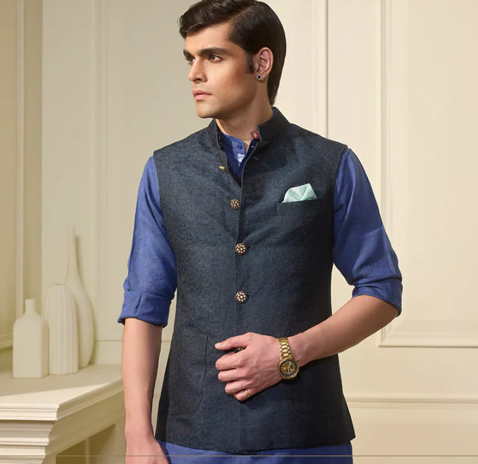 blue waistcoat 