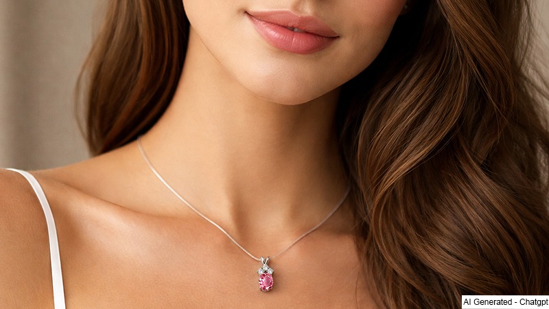Pink gemstone necklace