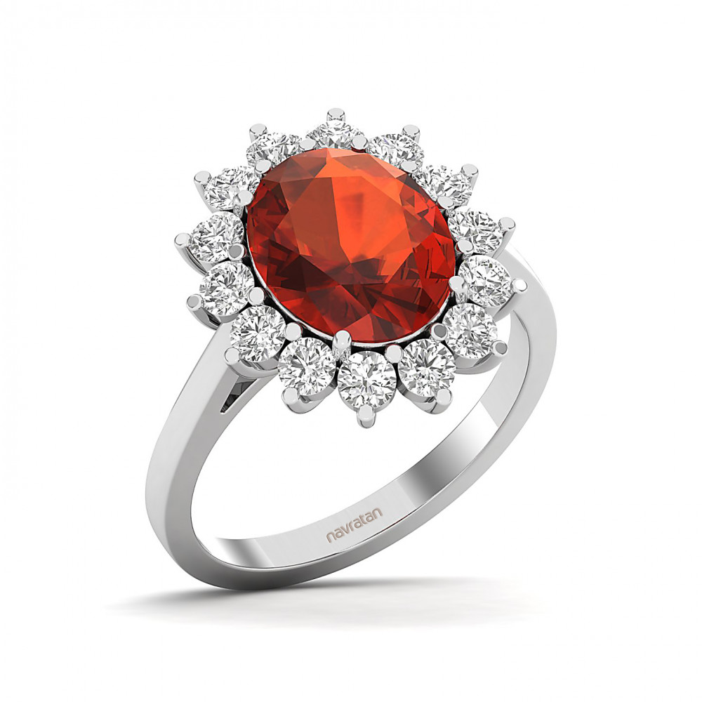 Hessonite Stone ring 