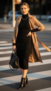 black knitted Bodycon dress