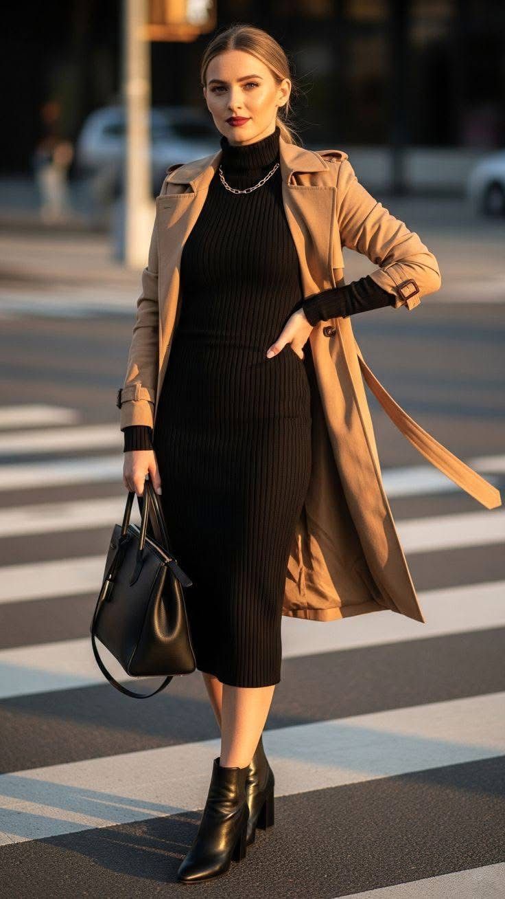 black knitted Bodycon dress