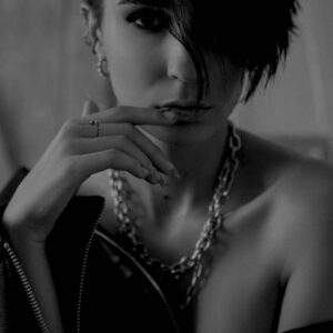 Model wearing jewelry