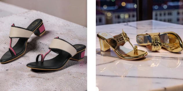 practical footwear gold and black sandals