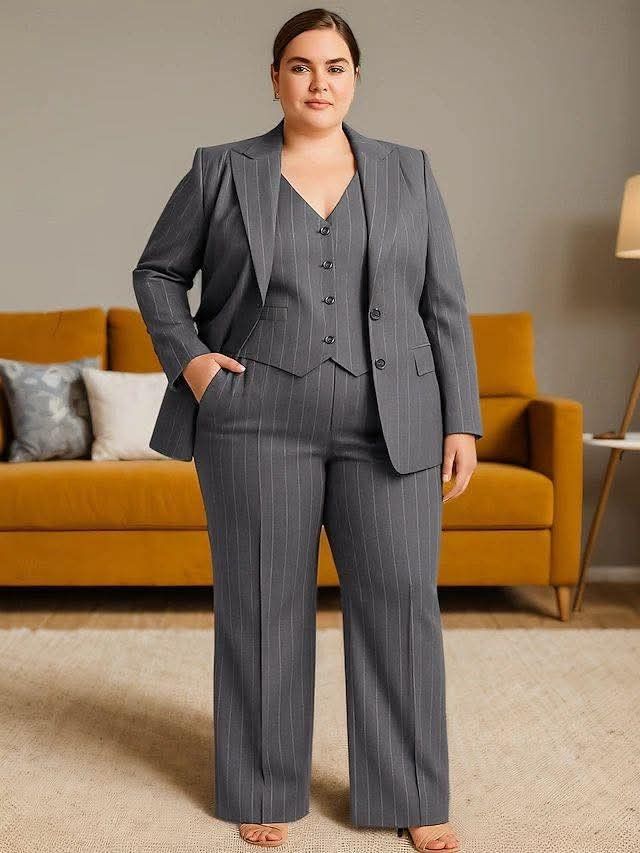 plus-size fashion tailored suit