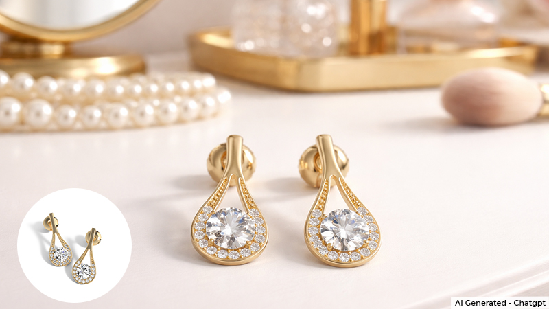 pair of diamond earrings
