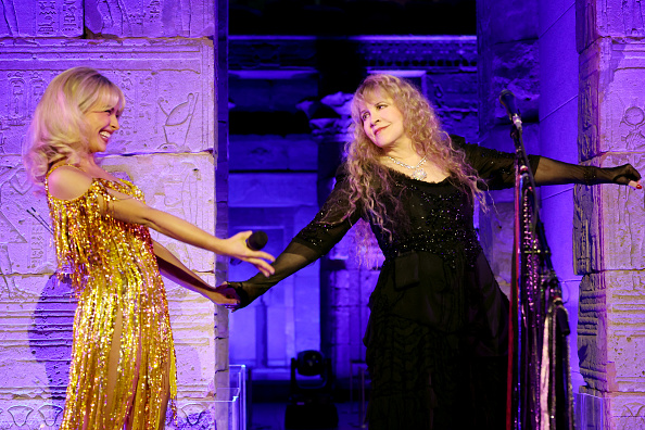 Sabrina Carpenter and Stevie Nicks perform onstage during the 2026 Met Gala.