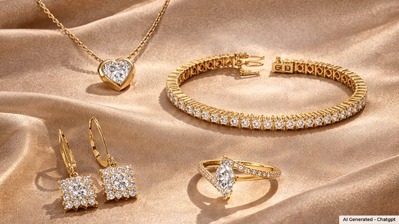 variou peices of diamond jewelry