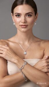 woman wearing silver jewelry