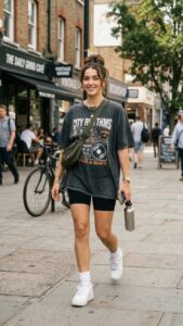 Oversized Graphic Tee and Biker Shorts for everyday style