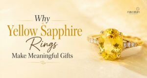 Banner ad featuring a yellow sapphire ring on the right and the headline 'Why Yellow Sapphire Rings Make Meaningful Gifts' on the left.