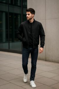Black Bomber Jacket Outfit